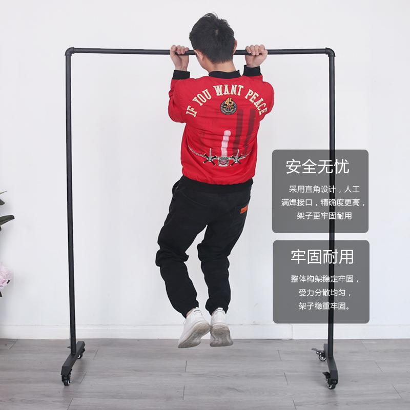 新款单杠挂衣架简约落地展示架服装店衣架可移动服装架衣服架