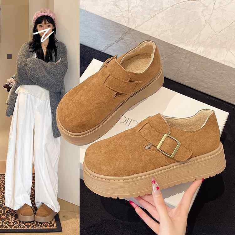 全包勃肯鞋女春秋加绒2026年新款厚底一脚蹬乐福鞋火保暖棉0115w,女鞋,勃肯鞋/软木鞋,淘宝优惠券,粉丝福利购,淘宝优惠卷