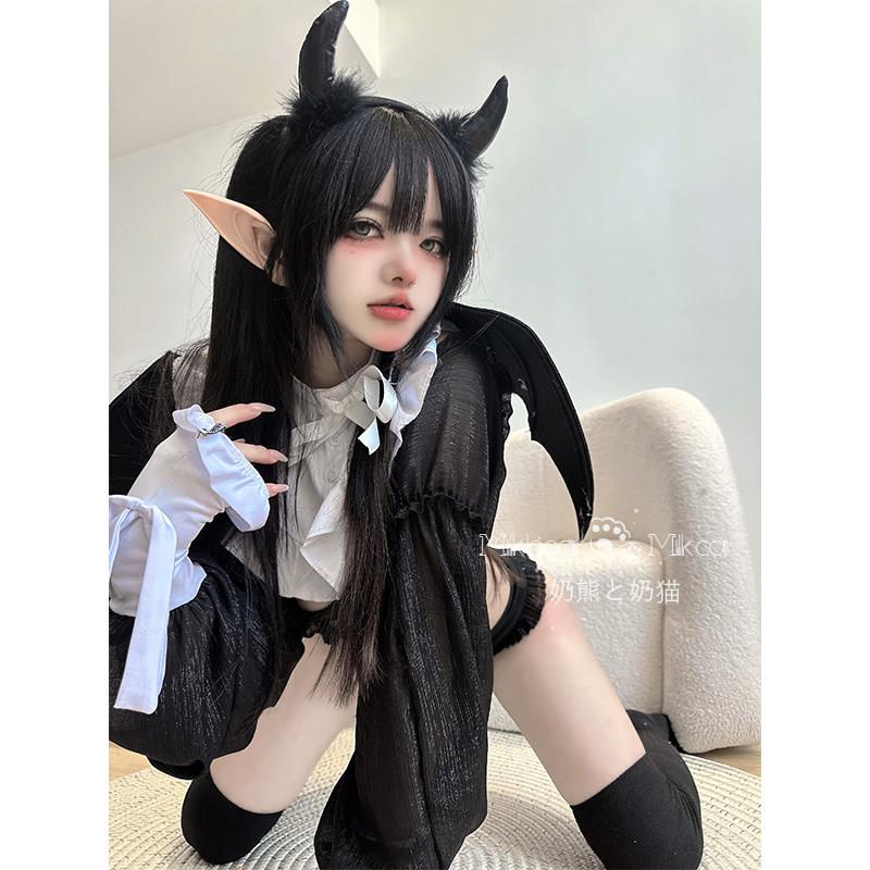 哥德风小恶魔COS服装 奶熊与奶猫角色扮演装 御宅系均码制服