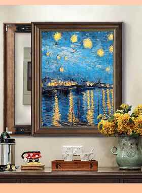 ?电表箱装饰式画拉配推电箱遮挡画电闸箱装饰F756JMTJ盒复挂画欧