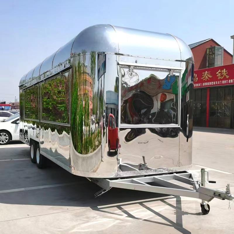 美式氧化铝移动餐车商用小吃街景区露营地冰激凌饮品售货车