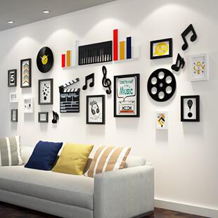 饰挂画组合相框墙挂饰品 高分子_B05音乐潮流照片墙简约现代客厅装