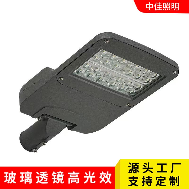 新款玻璃透镜路灯头100W高光效整灯185LIM道路照明工程模组路灯头