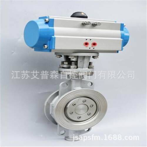 D671H-16C气动硬密封蝶阀 对夹不锈钢气动三片式对夹法兰蝶阀