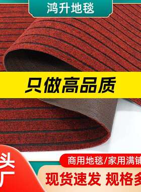 商用地毯耐脏易打理防滑垫入户地垫进门全铺可裁剪走廊七条纹地毯