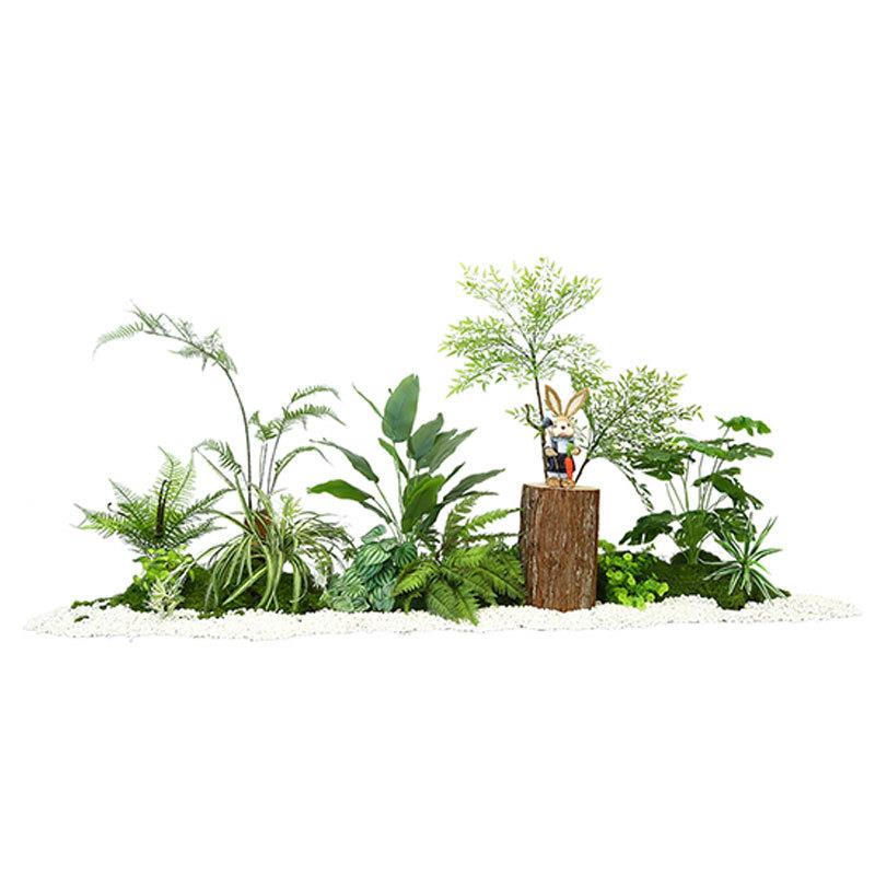 仿真绿植造景室内蕨类植物堆景组合楼梯下橱窗仿生假花槽景观装饰