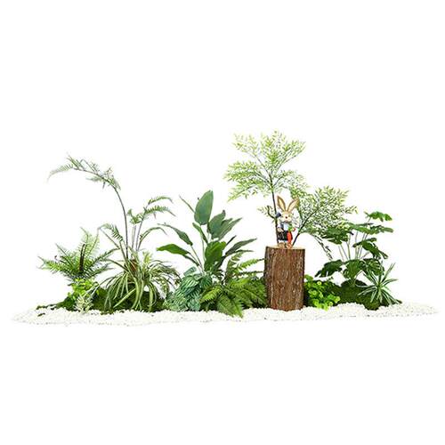 仿真绿植造景室内蕨类植物堆景组合楼梯下橱窗仿生假花槽景观装饰