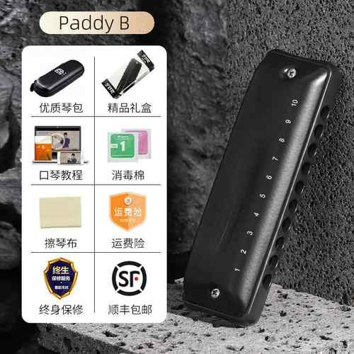 正品JDR嘉德瑞布斯蓝专调十孔口琴10孔C调忍者初学者入鲁门padd业