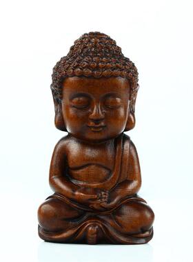 黄杨木雕工艺品人物佛像摆件释迦牟尼Q版小如来观音茶宠把件把玩