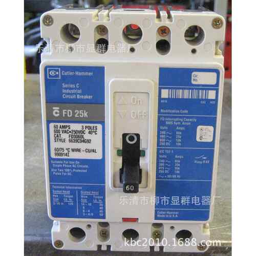 Cutler Hammer 塑壳断路器FD 25KFD3060L FD3060