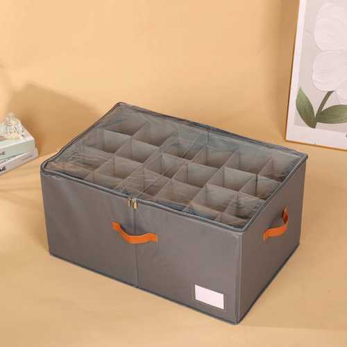 鞋子收纳盒可折叠带盖24格防尘鞋子收纳盒多功能分格衣物收纳