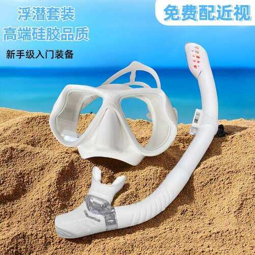 店铺热销浮潜三宝套装大框高清面罩潜水镜全干式呼吸管防水成实用