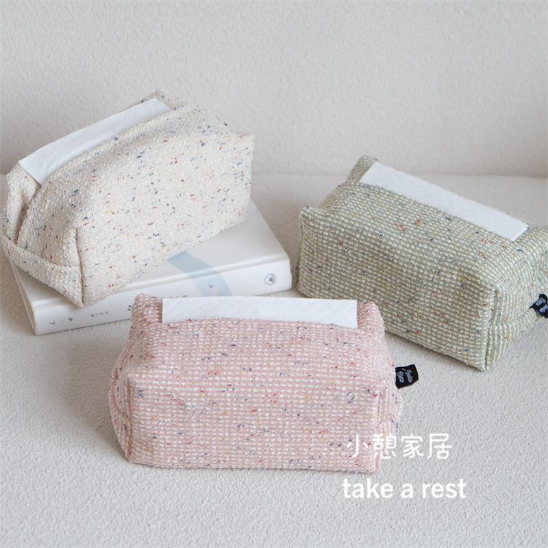 北欧ins布艺双层立体式纸巾盒抽取式纸巾袋民宿家用车载纸巾袋