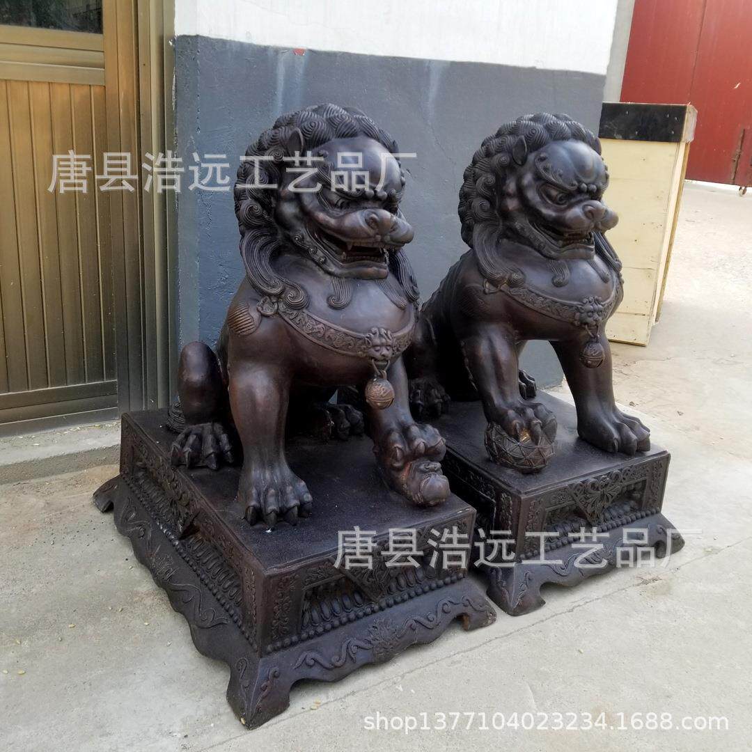 大型铜狮子摆件 雄师客厅酒柜办公室工艺品 泰山石敢当家居摆件
