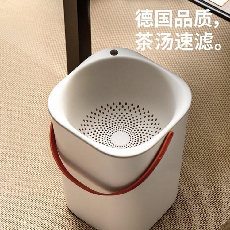 日本茶水桶茶渣桶家用废水桶大茶叶垃圾干湿分离过滤茶叶渣排水桶