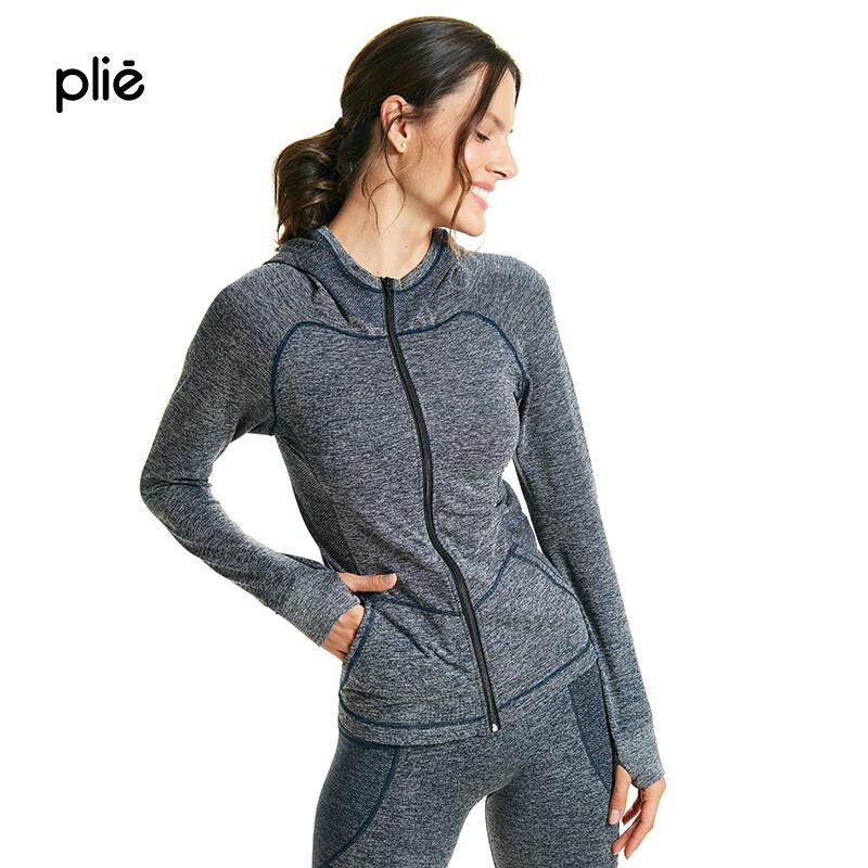 PLIE瑜伽健身服运动女士外套女春夏款修身透气上衣
