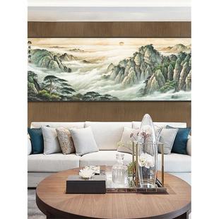 日出东方挂画靠山图风水画有山无水旭日东升图招财客厅迎客松壁画