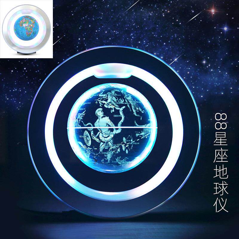 磁悬浮地球仪6寸工艺摆件桌面创意礼品英文新款 发光自转厂家直供