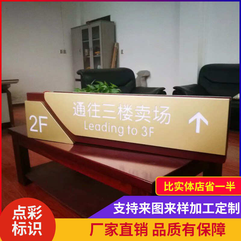 商场吊牌灯箱医院超市指示牌悬挂双面镂空灯箱不锈钢发光灯箱制作