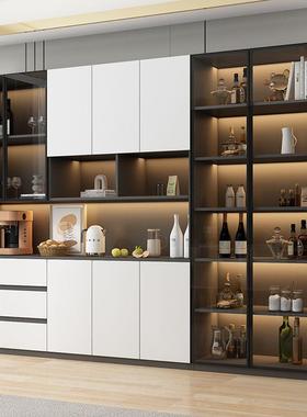 实木8354餐边柜靠墙一体高家用茶柜轻高奢档酒柜客厅柜收纳储物柜
