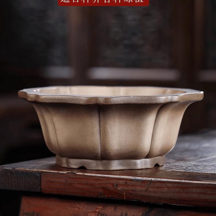 万象多肉紫古典菖蒲泥微型盆宜兴万象盆景套装小紫砂小号