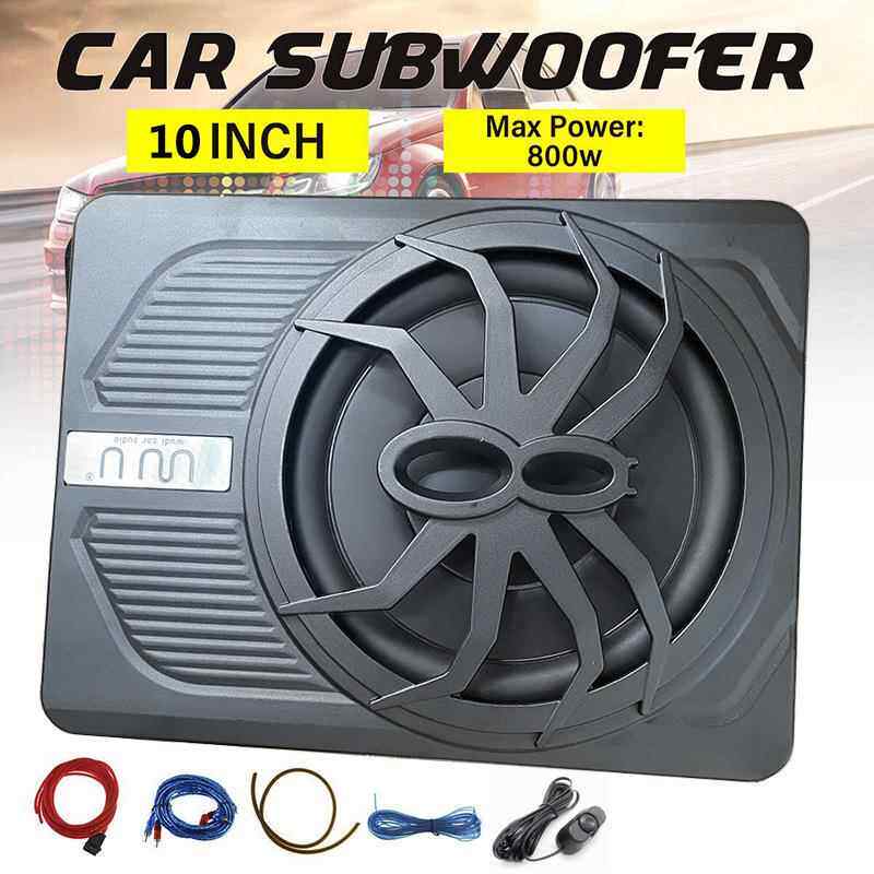 带灯蜘蛛车载低音炮10寸重低音响改装超薄座椅下800W有源功放