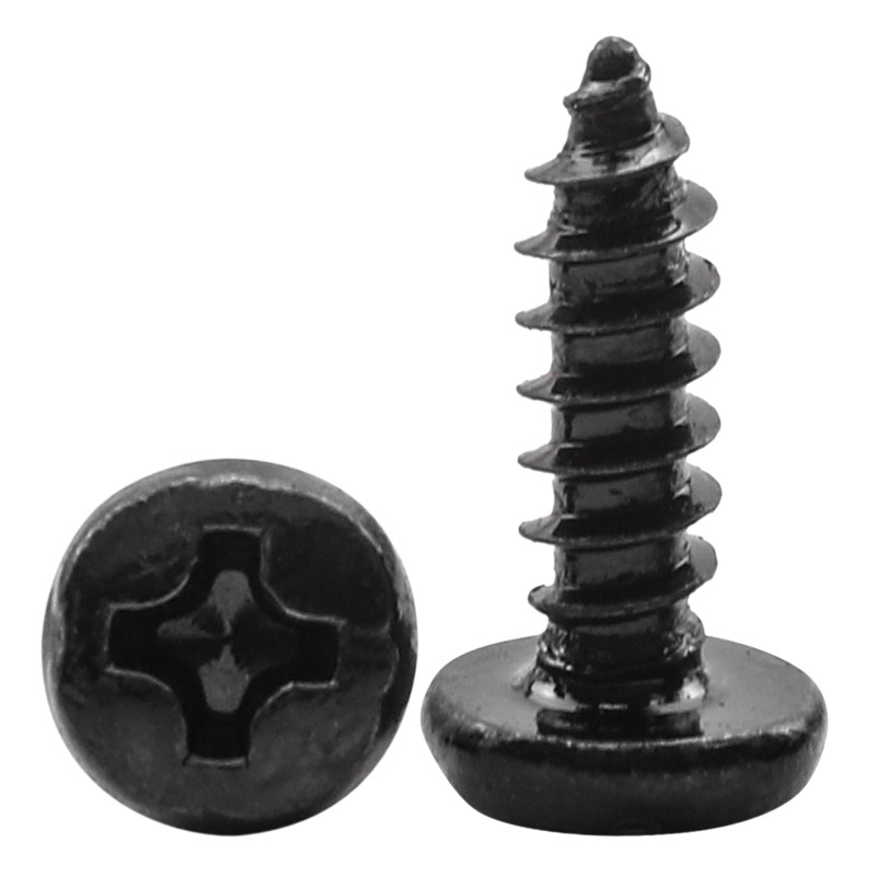 BA淬火加硬黑十字大圆头自攻FDV木螺丝粗自牙攻牙螺钉M2色.9/M3