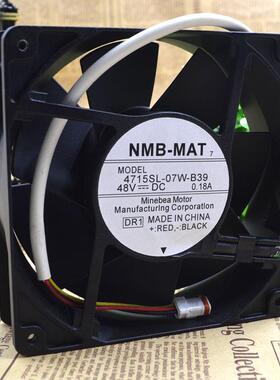原装NMB 12CM 4715SL-07W-B39 48V 0.18A 三线 金属防水散热风扇