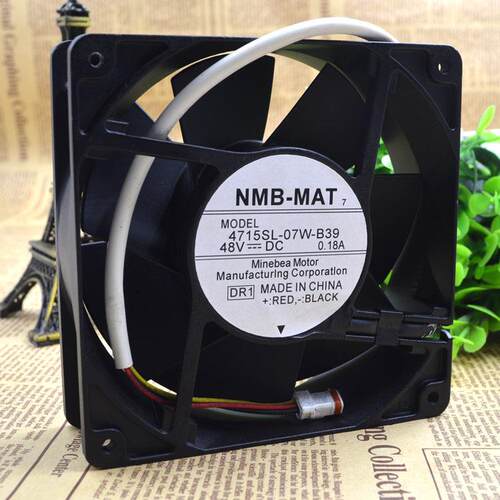 原装NMB 12CM 4715SL-07W-B39 48V 0.18A 三线 金属防水散热风扇
