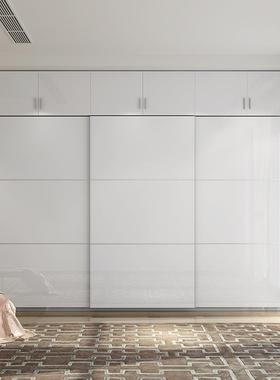 L现代简约推整拉门衣柜实木质滑ISTC移门烤漆体衣橱顶柜卧室大家