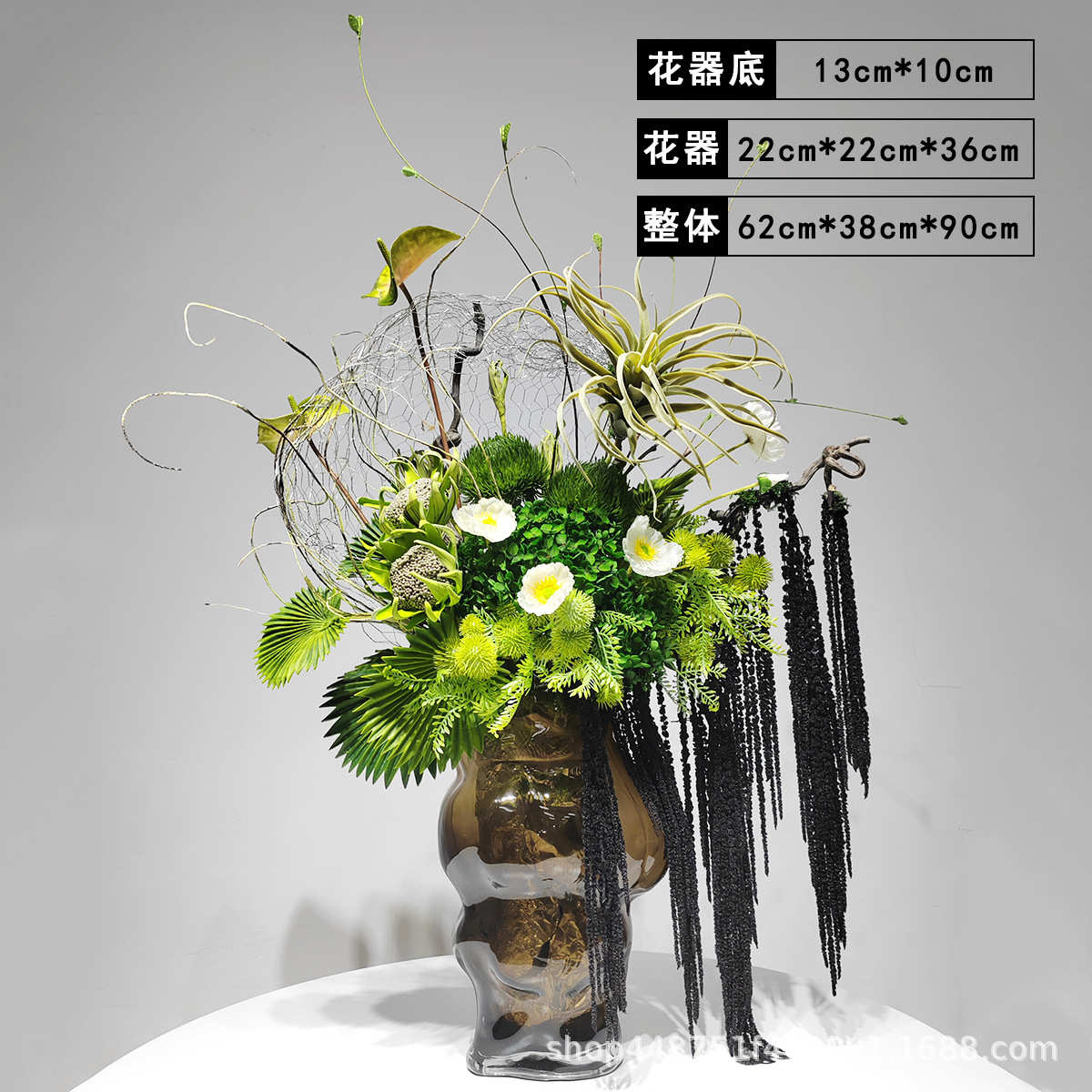 酒店摆设花艺餐桌软样板房设计植现代高档摆件轻装奢花装饰仿真绿