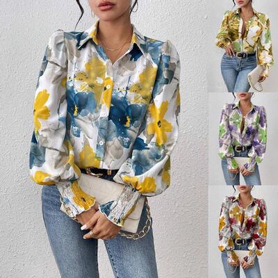 Women Woven Casual Chic Fitted Printed Shirt Blouse