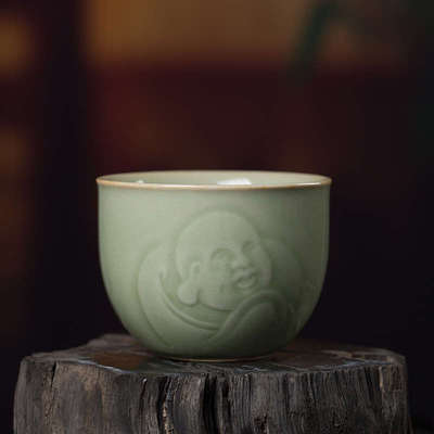 龙泉青瓷主人杯陶瓷品茗杯中式复古手工杯茶碗功夫茶具小茶杯茶盏