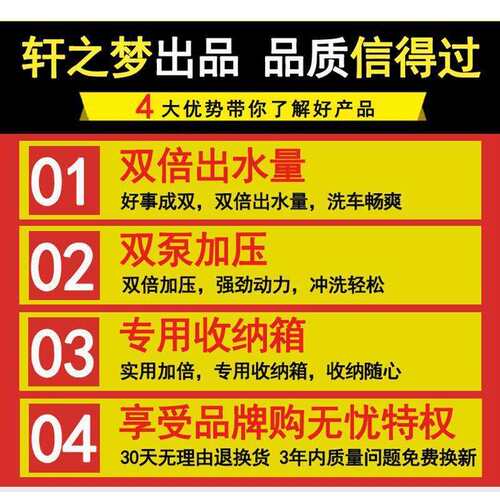 12v车载洗车机220v高压家用便携式洗车器电动洗车水泵抢洗车神器