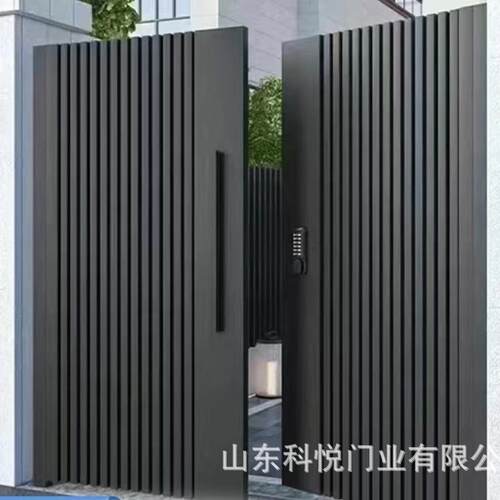 新中式别墅双开进户门农村庭院入户门自动智能密码铝艺防盗门