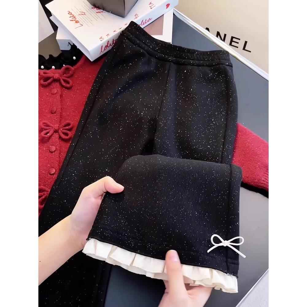 意大利TTIT女童小香风微喇裤春秋儿童韩版裤子春季女孩休闲阔腿裤