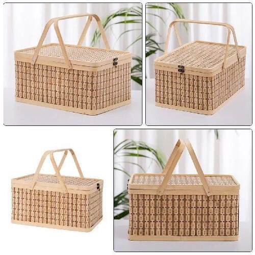 Bamboo Storage Woven Picnic Decorative Home Basket Egg