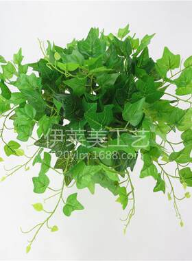 新款直销大9头藤叶仿真植物绿化墙叶子仿真花壁挂藤条吊兰地瓜叶
