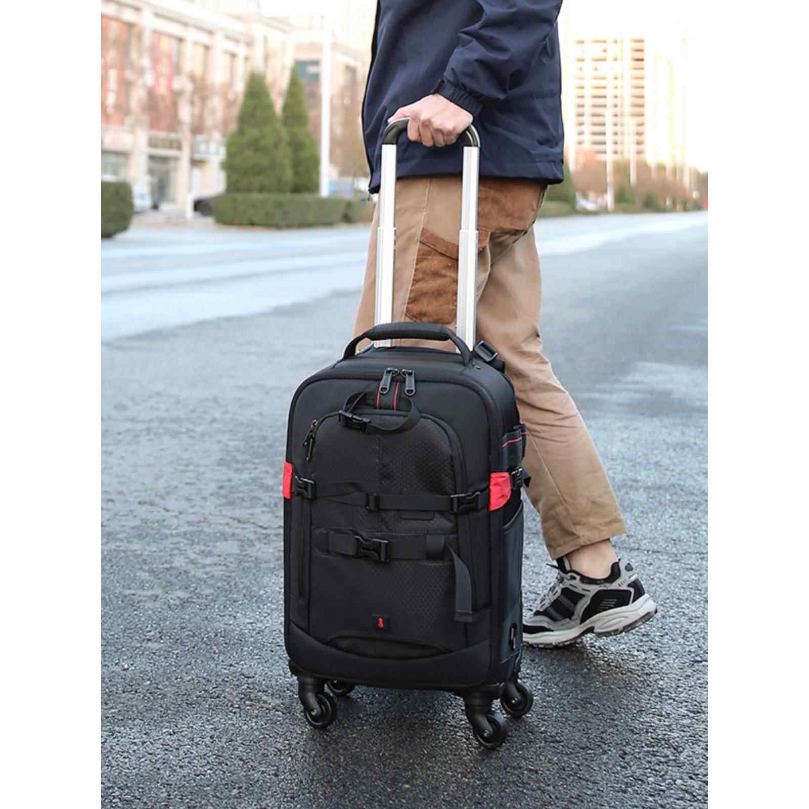 适用万向轮子数码相机背包 拉杆箱包 摄影拉杆包箱 行李箱 旅行双