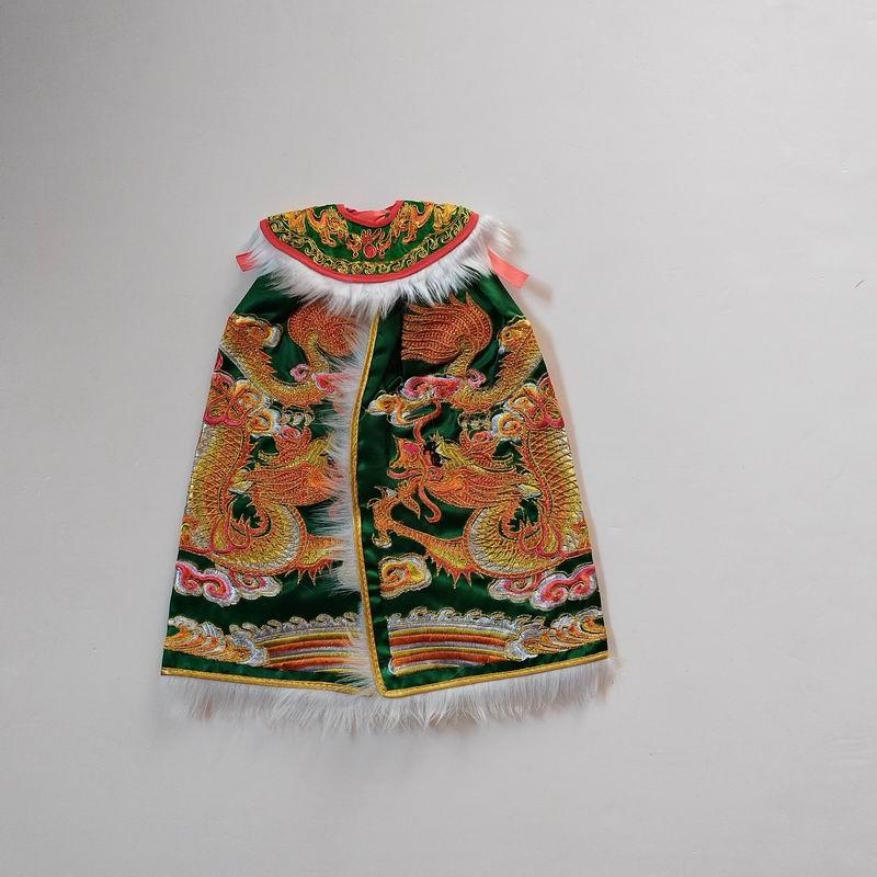 高档带领围龙工袍刺绣艺佛披风像斗篷佛衣神衣服像衣服高档神袍26