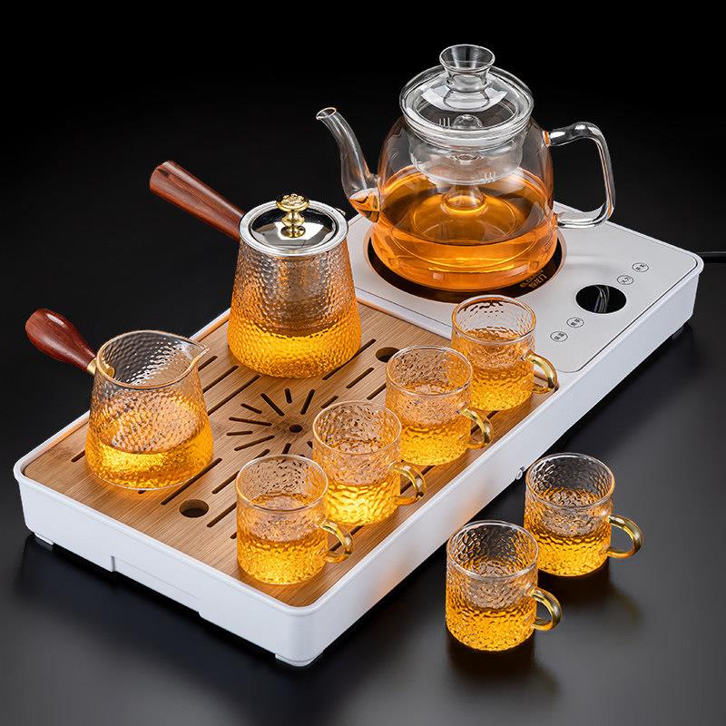 煮茶烧水一体机煮茶壶电陶炉玻璃茶具套装茶盘全自动煮茶器煮茶炉