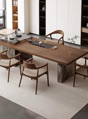 实木茶桌椅组合岛台客厅家用办公大板室泡台轻奢高现代XMK简茶约