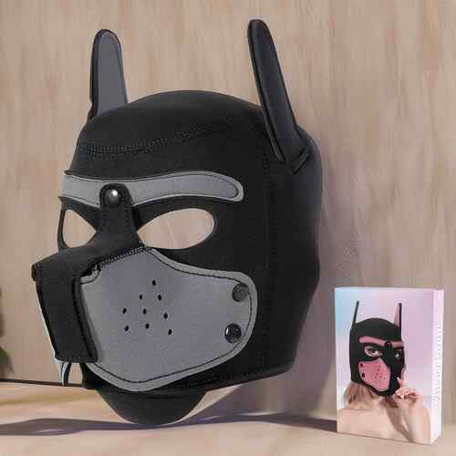 万圣节狗头套人戴舞会面具角色扮演全脸可拆卸开口小狼狗道具
