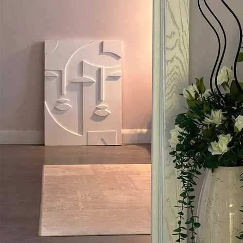 客厅奢现代2025背景感3d餐厅立体简约雕刻装饰画高级挂画墙轻新款