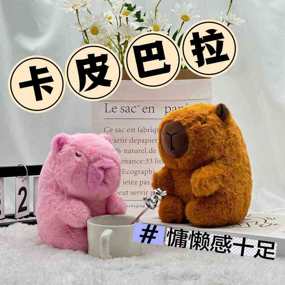 水豚鼠卡皮巴拉可爱玩偶女生毛绒公仔儿童睡觉抱枕创意生日礼物