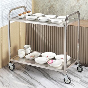 不锈钢加厚餐车移二层食264堂餐动厅菜酒专用店收碗车上车酒水车