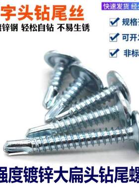 镀锌十字大扁头自攻丝自钻燕尾钉凤尾钉彩色钢瓦大圆头华司钻尾螺