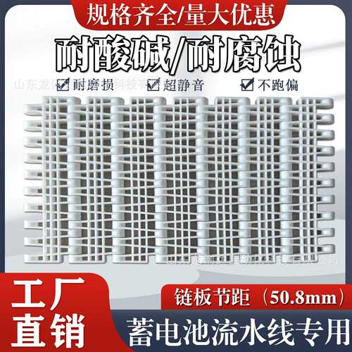 蓄电池流水线专用塑料链板输送带pp食品级耐酸碱耐腐蚀传送带