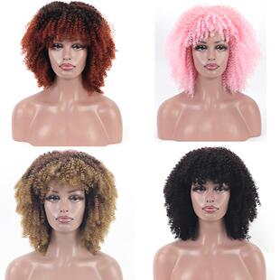 Women's wig, headband, synthetic wig, bangs, explosive