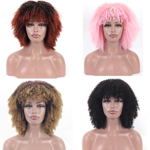 Women's wig, headband, synthetic wig, bangs, explosive